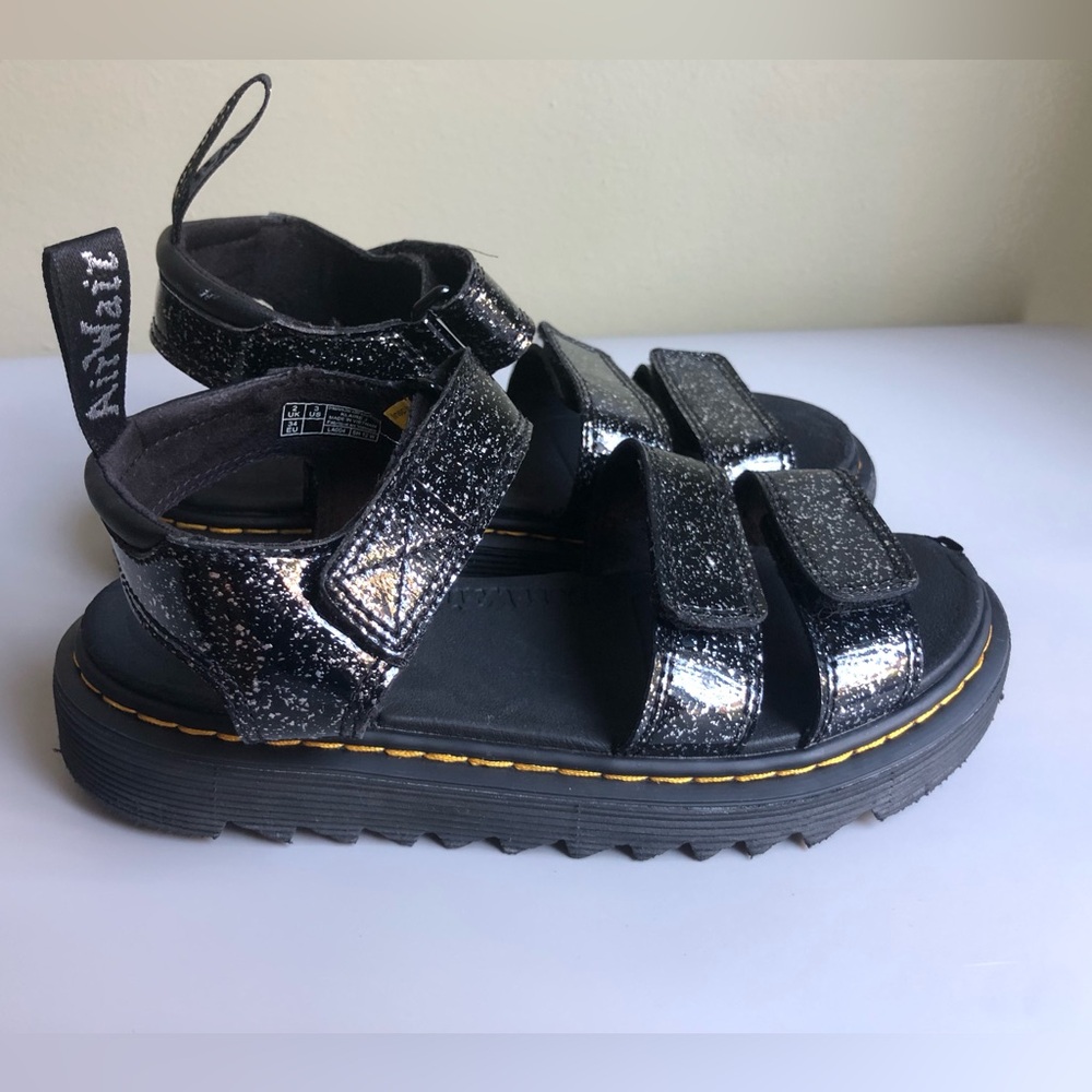 Dr. Martens JUNIOR KLAIRE GLITTER SANDALS Size: US 3 EUR 34